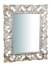 Biscottini SPECCHIERA DA PARETE IN LEGNO FINITURA FOGLIA ARGENTO L82XPR6XH101 cm Made in Italy
