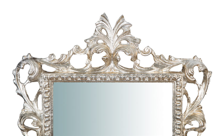 Biscottini SPECCHIERA DA PARETE IN LEGNO FINITURA FOGLIA ARGENTO L45XPR4XH61 cm Made in Italy