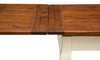 Biscottini Tavolo Country allungabile in legno massello di tiglio struttura bianca anticata piano noce Made in Italy