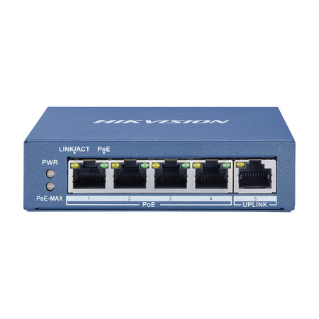 HIKVISION DS-3E0505P-E - UNMANAGED SWITCH 4 GIGABIT POE PORTS - 1 GIGABIT UPLINK PORT