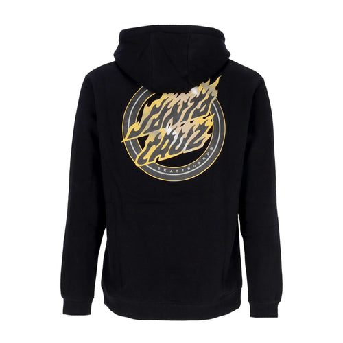SANTA CRUZ Felpa Cappuccio Zip Uomo Holo Flamed Dot Zip Hood Black da uomo