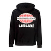 USUAL Felpa Leggera Cappuccio Uomo Worldwide Locals Hoodie Black da uomo
