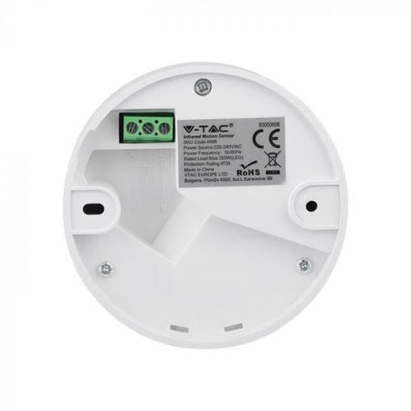 V-TAC VT-8004 (BIANCO) - SENSORE DI MOVIMENTO E CREPUSCOLARE A SOFFITTO - RILEVAZIONE 12 METRI - IP44