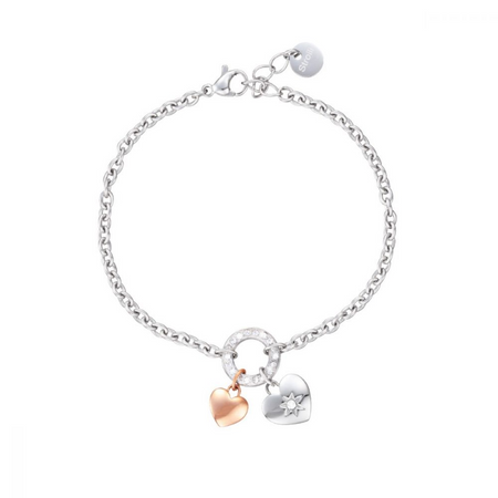 STROILI - Bracciale Lady Chic Acciaio bicolore Cuore e Cristalli