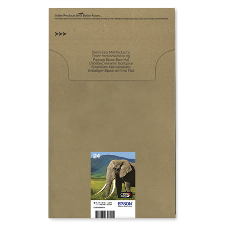 Epson Multipack 6 colori T24 Claria Photo HD in confezione Easy Mail Packaging (Epson 24 Elephant Black Cyan Light Cyan Light Magenta Magenta Yellow Standard Capacity Ink Multipack 5.1ml + 5 x 4.6ml