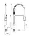 Miscelatore per cucina industriale bar/ristorante con doccia