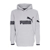 PUMA Felpa Leggera Cappuccio Uomo Power Colorblock Hoodie Tr Light Gray Heather da uomo