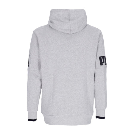 PUMA Felpa Leggera Cappuccio Uomo Power Colorblock Hoodie Tr Light Gray Heather da uomo