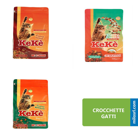Crocchette gatti cibo mangime completo carne cereali verdure giuntini (keke party fiesta 1,5 kg)