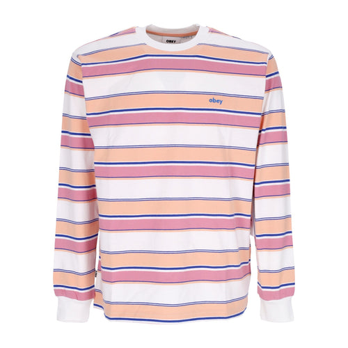 OBEY Maglietta Manica Lunga Uomo Direct L/s Tee White Multi da uomo