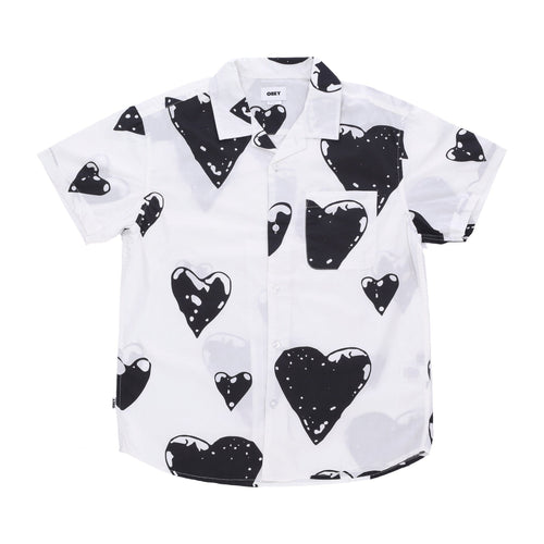 OBEY Camicia Manica Corta Uomo Loveless Woven White Multi da uomo