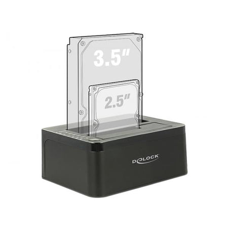 Delock HDD SATA con doppia docking station > USB 3.0 con funzione clone - Controller di archiviazione con clonazione One-Touch - 2,5", 3,5" (6,4 cm, 8,9 cm)