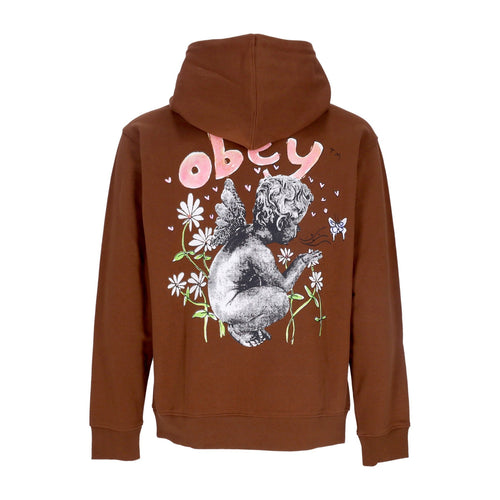 OBEY Felpa Leggera Cappuccio Uomo Garden Fairy Premium French Terry Sepia da uomo