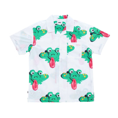 OBEY Camicia Manica Corta Uomo Frogman Woven S White Multi da uomo