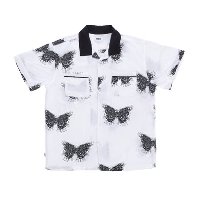 OBEY Camicia Manica Corta Uomo Outcome Woven White Multi da uomo