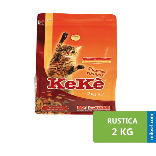 Crocchette gatti cibo mangime completo carne cereali verdure giuntini (keke rustica 2 kg)