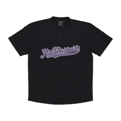 HUF Maglietta Uomo Harlan Baseball Henley Black da uomo