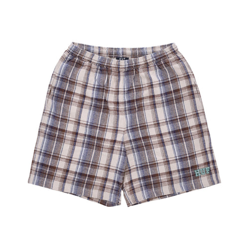 HUF Pantalone Corto Uomo Cortland Flannel Easy Short Cream da uomo
