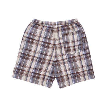 HUF Pantalone Corto Uomo Cortland Flannel Easy Short Cream da uomo