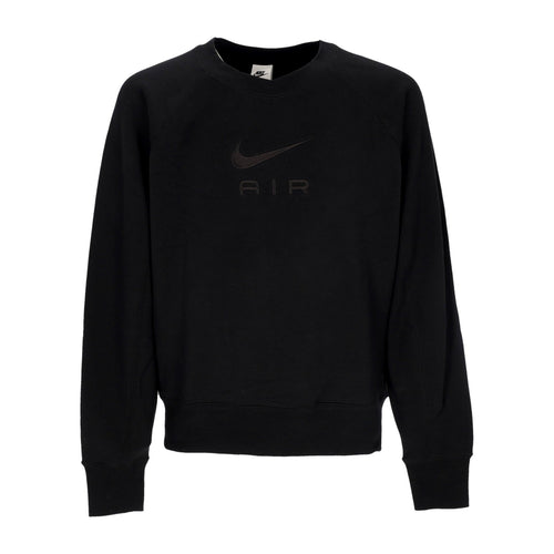 Nike Felpa Leggera Girocollo Uomo Sportswear Air French Terry Crewneck Black/black da uomo