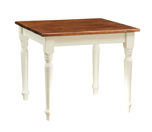 Biscottini Tavolo Country in legno massello di tiglio struttura bianca anticata piano noce. Made in Italy