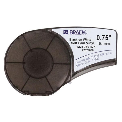 Brady 110927 Nero, Translucent, Bianco Etichetta per stampante autoadesiva (Self-laminating Vinyl tape - for M211 M210 BMP21-PLUS - BMP21-LAB BMP21 Selflaminating - Warranty: 12M)