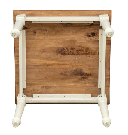 Biscottini Tavolo Quadrato Biscottini Country Legno Massello Tiglio Bianco Noce 90x90x78