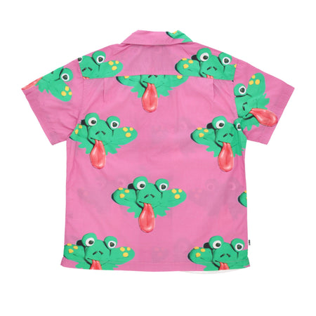 OBEY Camicia Manica Corta Uomo Frogman Woven S Wild Rose Multi da uomo