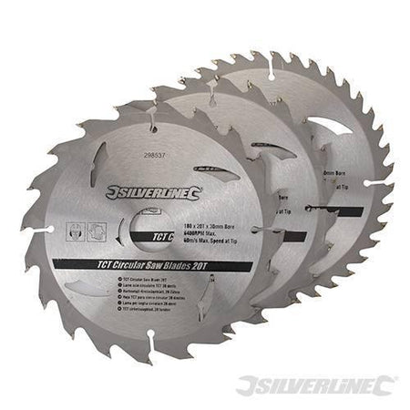Silverline Lame per seghe circolari in TCT da 20 24 40 denti 3p.zi Silverline