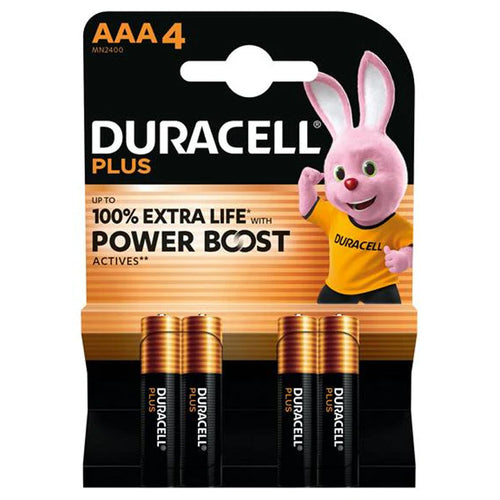 DURACELL PLUSPOWER BOOST (MN2400P) - BLISTER 4 BATTERIE MINISTILO AAA (MASTER CARTON 10 BLISTER)