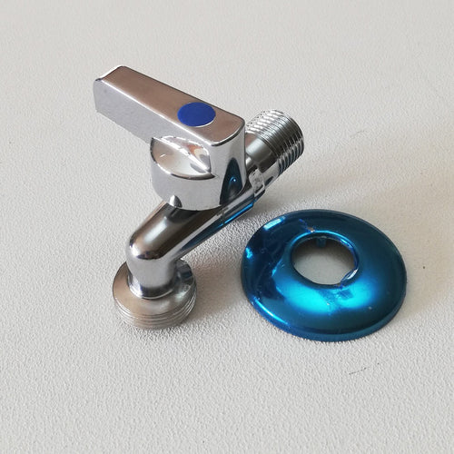 Rubinetto lavatrice lavastoviglie da 1/2 x 3/4 maniglia metallica + rosone copriforo