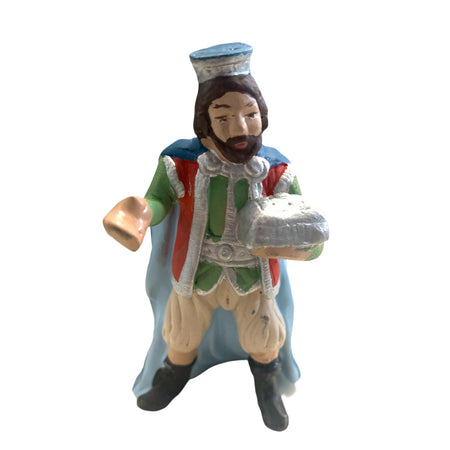 Re magi statuette in terracotta artigianali per presepe napoletano da h 7 cm, set di 3 pezzi