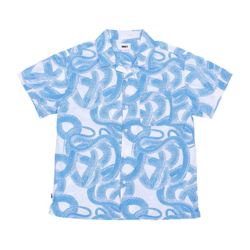 OBEY Camicia Manica Corta Uomo Slither Woven S White Multi da uomo