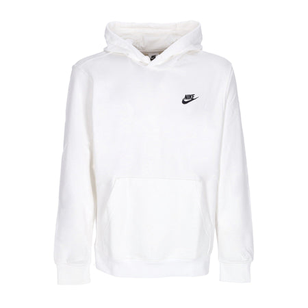Nike Felpa Leggera Cappuccio Uomo Sportswear Club Hoodie White/white/black da uomo