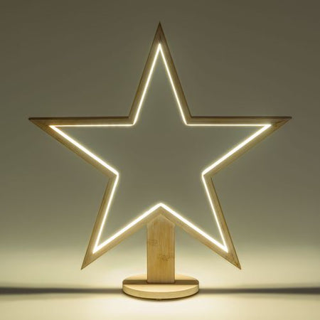 Decorazione luminosa stella natale 55 cm con base strip led multicolor per addobbi natalizi