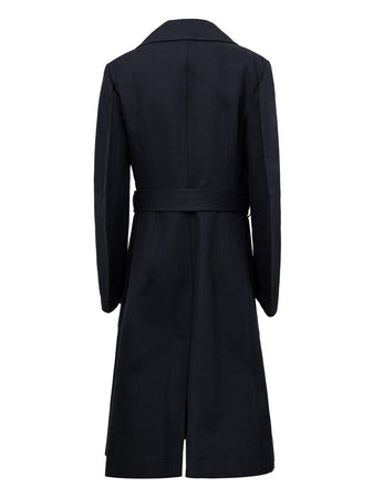 Bottega Veneta Trench Double Cotton Canvas in Blu da donna
