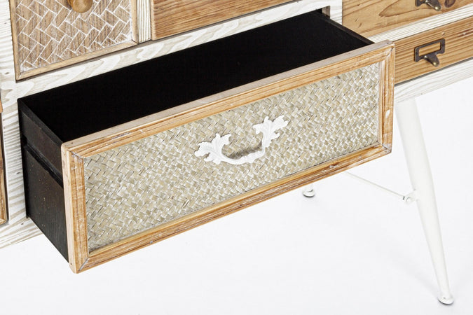 Credenza "Eloise", struttura in legno MDF o legno di abete, pomelli in acciaio, stile naturale