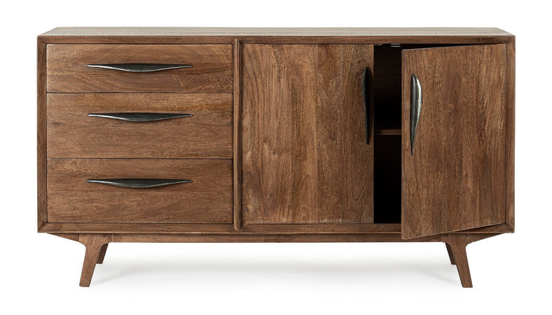 Credenza "Sherman" con struttura e gambe in legno mango, mobile in stile vintage
