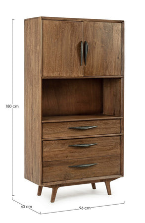 Credenza "Sherman" con struttura e gambe in legno mango, mobile in stile vintage