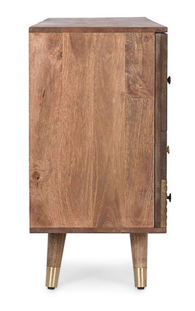 Credenza "Dhaval" con struttura in legno di mango, mobile in stile moderno