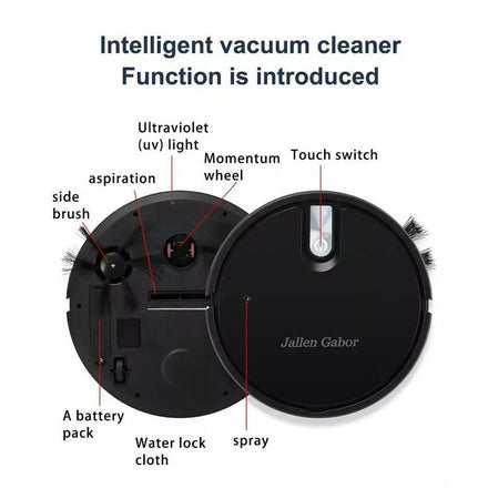 robot aspirapolvere lava pavimenti per pulizia 5 in 1 lucida disinfetta luce uv