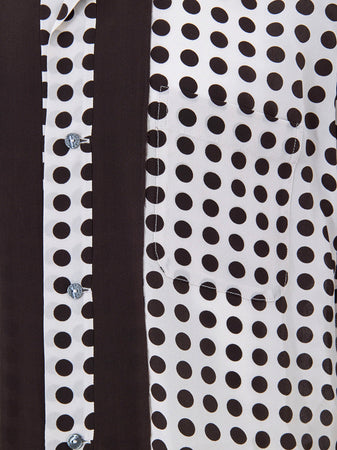 Dolce &amp; Gabbana Camicia in Seta a Pois Bianchi/Neri da uomo