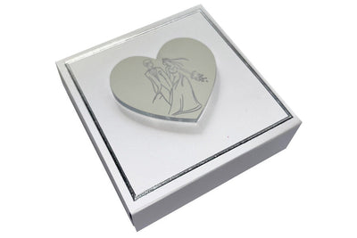 Scatolina Matrimonio Harmony bianca magneti cuore