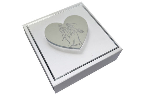 Scatolina Matrimonio Harmony bianca magneti cuore