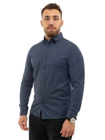 CANALI Camicia Canali blu manica lunga da uomo