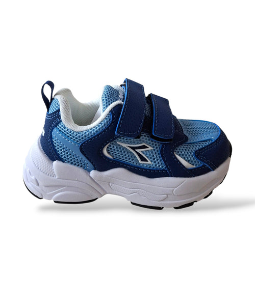 Diadora Alley 101.183109 – Scarpe Bambino Blu Celeste | Scamosciato e Doppio Velcro | Taglie 22-27
