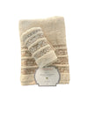 Set Asciugamani 1+1 Via Roma 60 Lino – Spugna di Cotone Jacquard 420 gr/m²