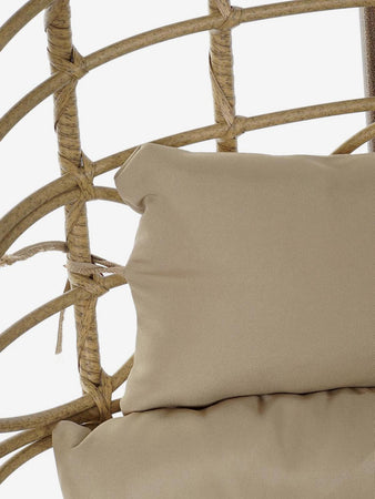 Poltrona a dondolo sospesa "Caracas" per giardino e veranda in rattan con cuscino