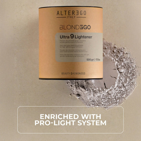 Polvere Decolorante Ultra 9 Alter Ego – Schiarente Professionale fino a 9 Toni, Decolorazione Intensa Anti Giallo, Massimo Rispetto della Fibra Capillare