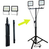 DOPPIO FARETTO LED DA CANTIERE CON TREPPIEDE TELESCOPICO - 100W 9000LM - ElettroWatt.eu